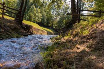 Fototapeta na wymiar Cold river running through beautiful Valjevo countryside