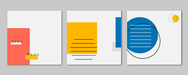 Education. Modern, trendy design set for social media. Contemporary art. Creative conceptual and...