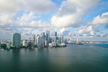 Obraz premium Miami Brickell Skyline Drone Photo