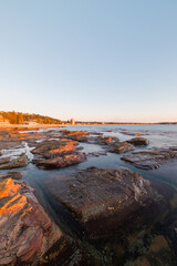 Rock and water around Collaroy Beach in the morning, Sydney, Australia.