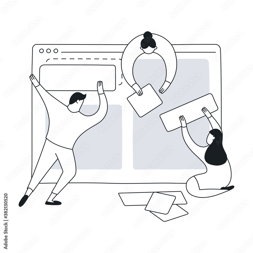 Poster web design, prototyping, creation of the website interface. team of designers and developers constru