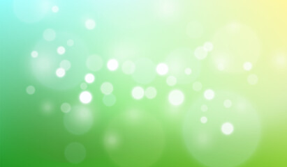 Nature soft gradient background with bokeh effect. Blurred smooth green blue backdrop. Abstract ecology concept. Vector illustration for your graphic design, banner, wallpapers, poster, card, website