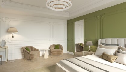 modern apartment interior, 3D illustration