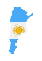 Argentina Map Flag Fill Background - Vector illustation