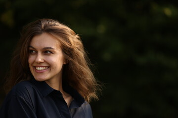 Fototapeta premium happiness on the face of a young girl