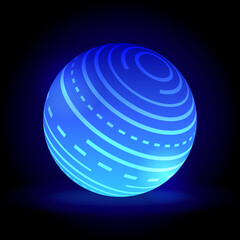 abstract blue shining sphere