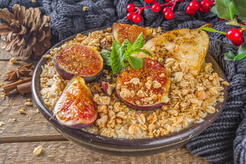 Autumn breakfast oatmeal