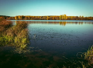 sunset over the river