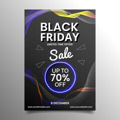Black friday sale abstract design flyer template