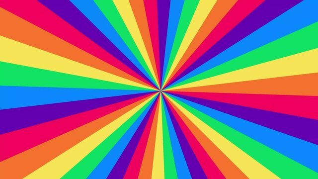 Spectrum psychedelic optical illusion. Abstract rainbow hypnotic animated background. Bright looping colorful wallpaper. Surreal multicolor dynamic backdrop.