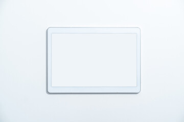 White tablet isolated on white background stock photo