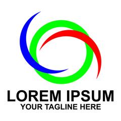 simple red, yellow and green circle design logo design