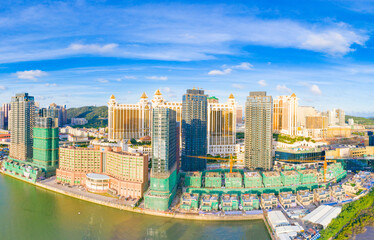 Fototapeta na wymiar Aerial view of Taipa and Coloane Islands, Macau, China