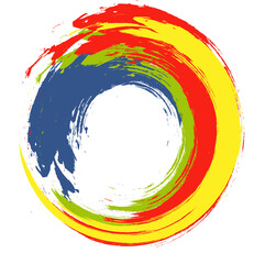 Rainbow brush stroke circle