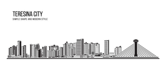 Fototapeta premium Cityscape Building Abstract shape and modern style art Vector design - Teresina city (brazil)