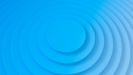 abstract 3d circles overlapping blue gradient design. 3d render