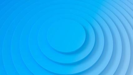 abstract 3d circles overlapping blue gradient design. 3d render