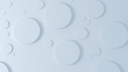 Abstract blue and white 3d circles dots pattern. Modern color and shapes. 3d illustration