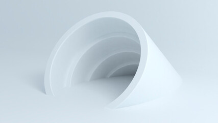Abstract tube shape 3d background. 3d illustration