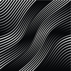 Abstract warped Diagonal Striped Background . Vector curved twisted slanting, waved lines texture
