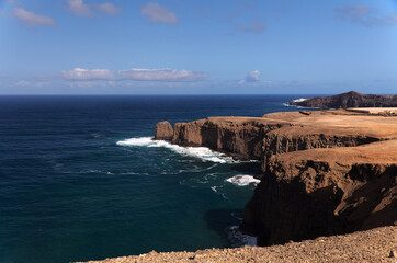Gran Canaria, landscape of steep eroded north west coast between Galdar and Agaete municipalities, hike between 
villages Sardina del Norte and Puerto de Las Nieves