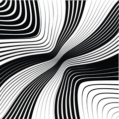 Abstract warped Diagonal Striped Background . Vector curved twisted slanting, waved lines texture
