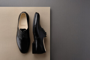 Male shoes. Derby. Men's fashion leather shoes
