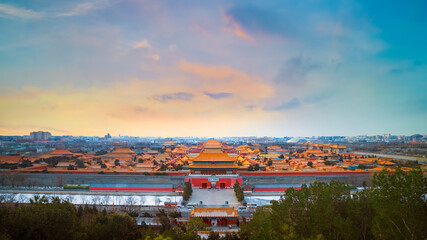 Fototapeta na wymiar Shenwumen (Gate of Divine Prowess) at the north end of the Forbidden City in Beijing, China