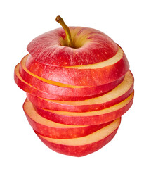 red apples slice on a white isolated background