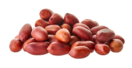 raw peanuts close-up with clipping path