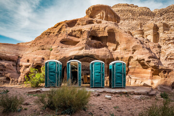 Public bio toilet in the desert
