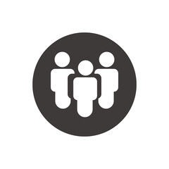 People symbol isolated in circle button