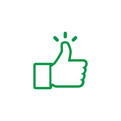 Thumbs up line symbol vector