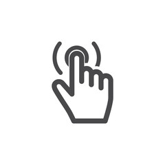 Touch vector icon isolated on white background