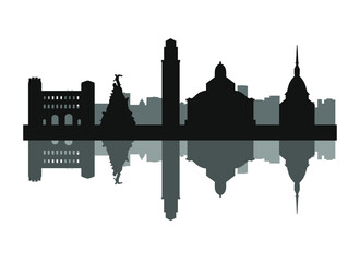 Obraz premium Turin city skyline in Italy