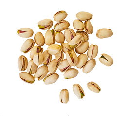 heap of pistachios with clipping path