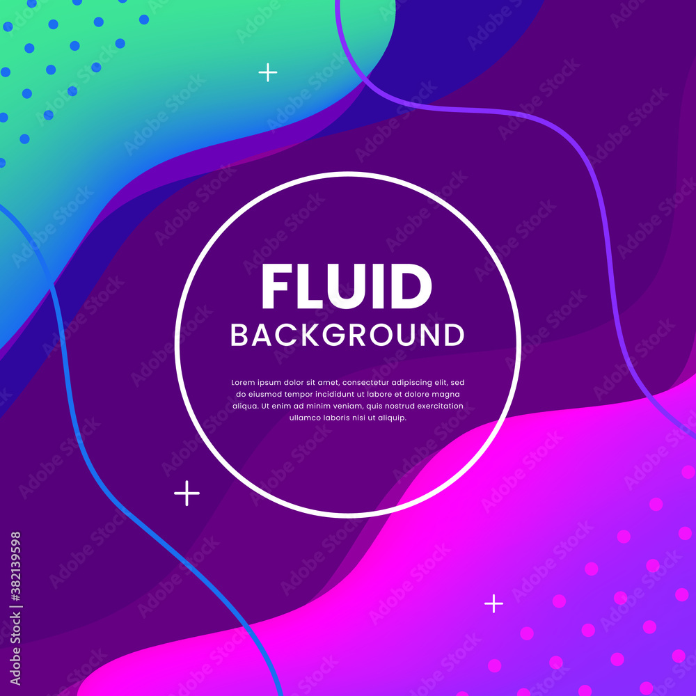 Poster realistic abstract 3d poster with fluid shapes on colorful background . isolated vector elements