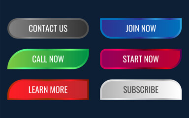 Click here colorful button set. Premium Vector
