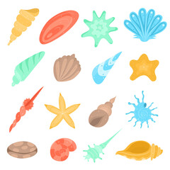 Set of seashells.Vector illustration.