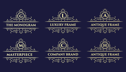 Creative crown concept logo design template set Premium Vector