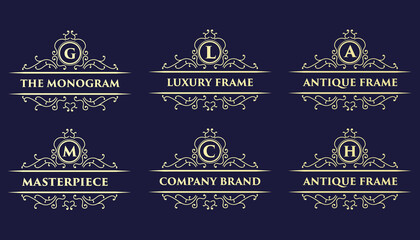 Creative crown concept logo design template set Premium Vector