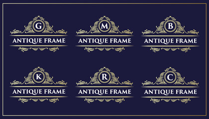 Creative crown concept logo design template set Premium Vector