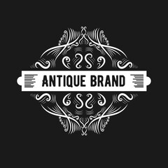 Hand drawn heritage luxury royal vintage retro logo For Barbershop salon and hair style