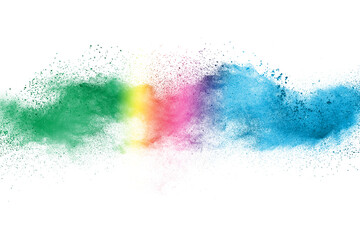 Colored cloud. Colorful dust explode. Indian festival Holi