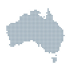 Australia Map - Vector Pixel Solid Contour