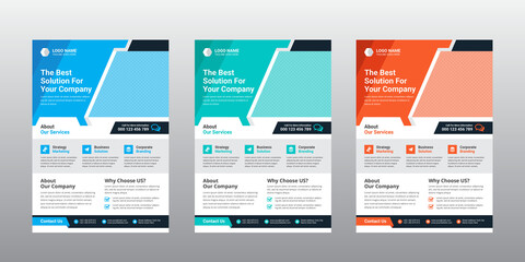 Modern Corporate Business Flyer Set Template Design