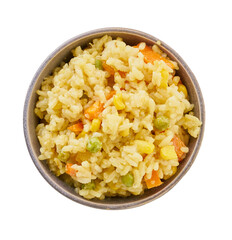 boiled bulgur in bowl with clipping path