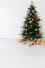 Christmas banner with Christmas tree. Christmas concept with copy space, place for text