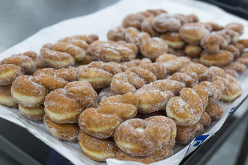 Twist bread donut, a street food in Korea. Fried donuts.