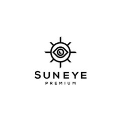 eye and sun logo icon hipster abstract line vector symbol design illustration 
